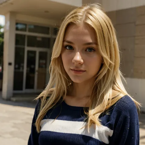 Blond girl colege 