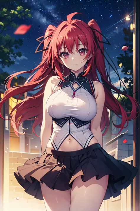 realistic image, coherent image, detailed image, 1 beautiful girl. she has carmsei red hair, long hair, ahoge. red eyes, long ey...