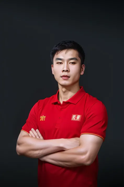 Wear a red shirt、Asian man with arms crossed, jinyiwei, heise jinyao, wenjun lin, yang qi, pengzhen zhang, huifeng huang, zeng fanzh, yanjun chengt, bo feng, xue han, wei wang, yintion j - jiang geping, li zixin, guangjian huang