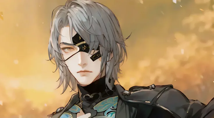 a man with chiseled face, gray hair, golden eyes, close up of a person with a blade, Watanabe, Punishing Gray Raven, Final Fantasy, FF7, handsome man, androgynous prince, delicate androgynous prince, handsome prince, zhongli from genshin impact, heise jiny...