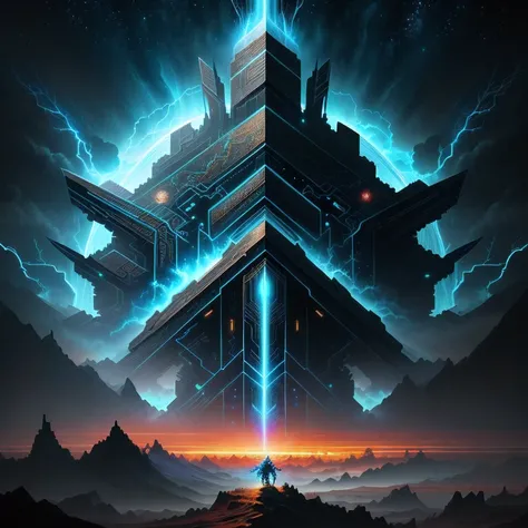 Fractal Thunder Dan Mumford no topo, arte conceitual 8k, 8k arte impressionante, epic scifi fantasy art, Epic Fantasy Digital Art Style, Arte de fantasia 8k, arte conceitual 8 k,