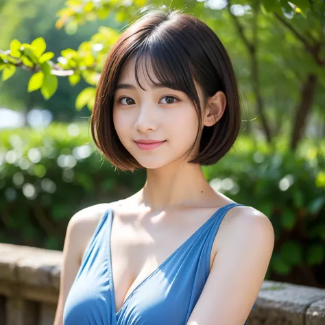 Best-quality, Masterpiece, Ultra-High-Resolution, (Photorealistic:1.4), Raw-Photo, 1girl, 15-years-old, the most popular Japanese idol, innocent-smile, extremely cute face like the most popular Japanese idol, extremely beautiful big-black-solid-circle-eyes...