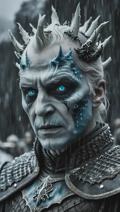 role conception，portrait，the appearance of the night king is full of mystery、cold and strong sense of power，the appearance of th...