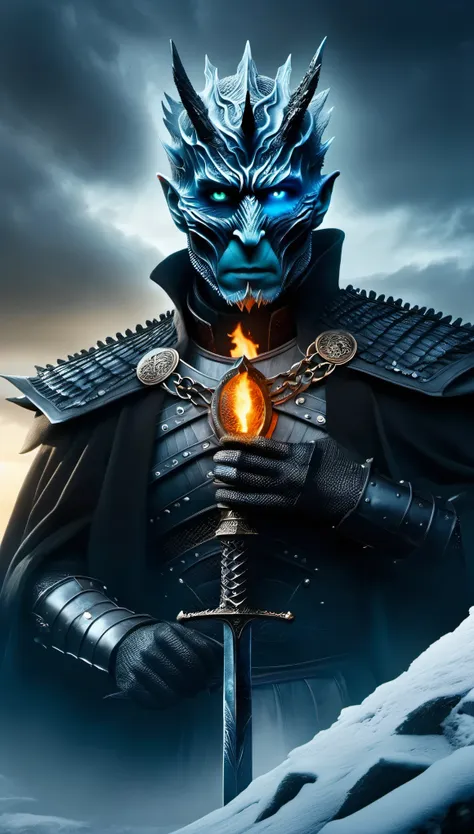 role conception，portrait，the appearance of the night king is full of mystery、cold and strong sense of power，the appearance of th...