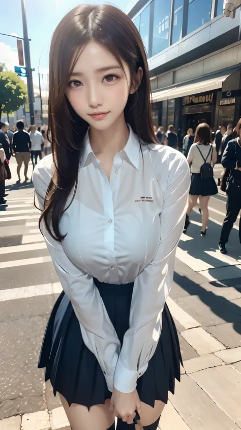 (8k, RAW photo, best quality, masterpiece:1.2), (realistic, photo-realistic:1.4), (extremely detailed 8k wallpaper), sharp focus, depth of field, bocinematic lighting, soft light,detailed beauty eyes,shiny smooth light brown long bob hair, asymmetrical ban...