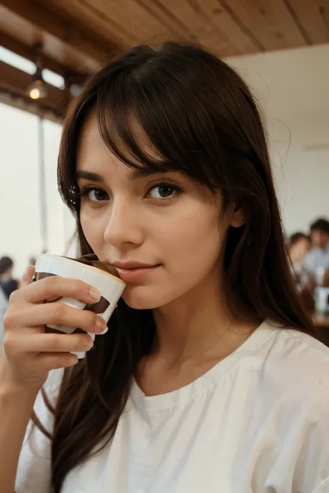 a girl 29 drinking coffeea girl 29 drinking coffee