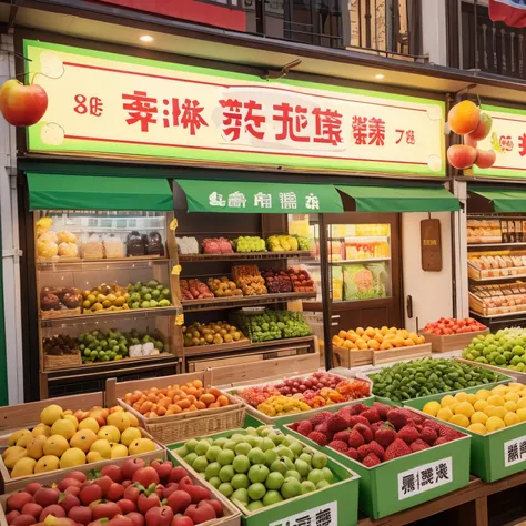 Create a WeChat avatar for a fruit shop，Store name：Encounter fresh fruit