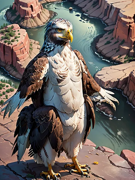 ((eagle bird:1.5)), ((perfect meticulously detailed hyper-realistic:1.3, flying over the colorado grand canyon:1.5)), ((magical ...