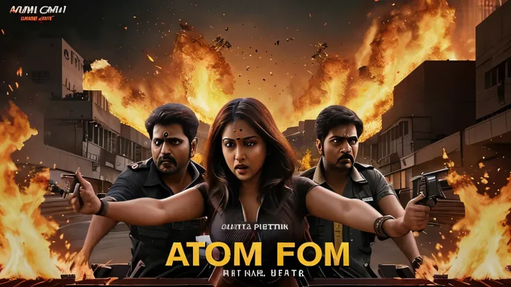 Sauth Hindi movie action Fire Bomb blast scene Poster 
