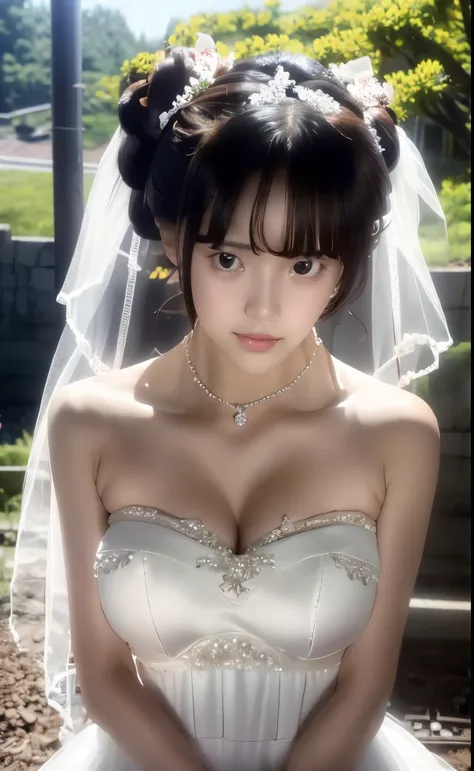 (((pixel perfect, perfect details))), alone, 1 girl，bride, yuigahama yui， shut up， 美丽bride穿美麗婚紗的特写,gurwitz, (((bride頭紗)))，（trans...