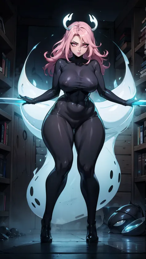 Hollow knight PornoQueen Full Body hair pink eyes glowing 