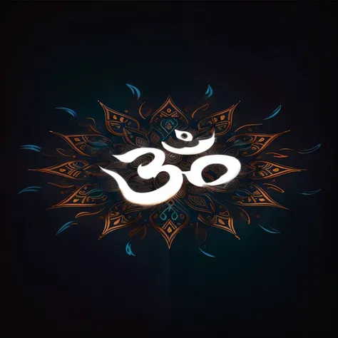 a close up of a white om sign on a black background, aum, hinduism, ajna chakra, india tika third eye, india third eye tika, channeling third eye energy, hindu aesthetic, third eye in middle of forehead, devanagari script, indian script, devainart, sacred ...