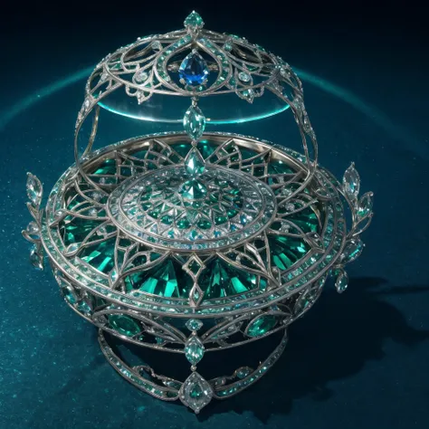 (best quality,ultra-detailed,realistic:1.37),emerald solitaire diamond ring,nested compartments,jewels reflecting kaleidoscopic fire,fractalized design,infinitely faceted,magnificent sparkle,[brimming with jewels],elegant and shimmering,mesmerizing pattern...