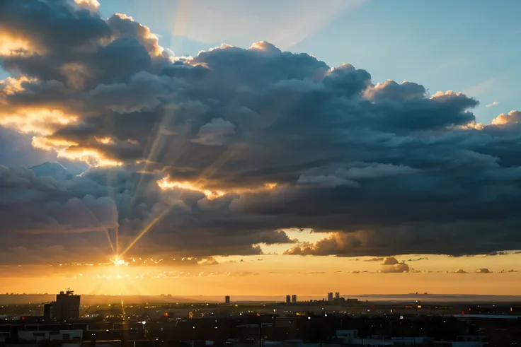 Majestic clouds: Scattered clouds catching the final rays of sunlight.