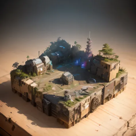 78598年Mars realistic model, (split ends, original photo, best quality, masterpiece:1.4),Steampunk Cyberpunk 6820 City,(CyberpunkMars light:1.3), Mars (related to land),(in a small nature box:1.3),Isometric, small nature, landscape on foundation,landscape,