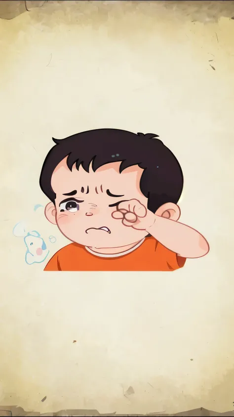 Cartoon of a boy with finger on nose, Crying and vomiting, punchable expression, telegram stickers, jigachad cries, very sad emotion, with a sad expression, sad expression, Ruan cute vtuber, cute cartoon, feeling of disgust, Pouting, is totally sad and cri...