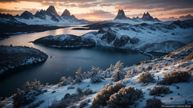 A breathtaking vista of the rugged, snow-dusted granite spires of Patagonia piercing through a sea of ethereal clouds at dawn. (best quality,4k,8k,highres,masterpiece:1.2),ultra-detailed,(realistic,photorealistic,photo-realistic:1.37),HDR,UHD,studio lighti...