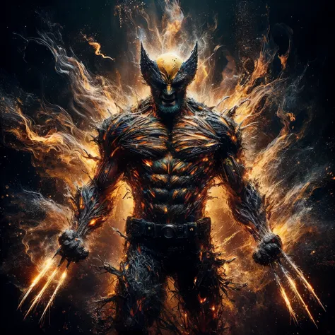 ultra realistic,(long exposure effect,moving effect,slow motion effect).
wolverine, fire, monster, radioactive, energy, full bod...