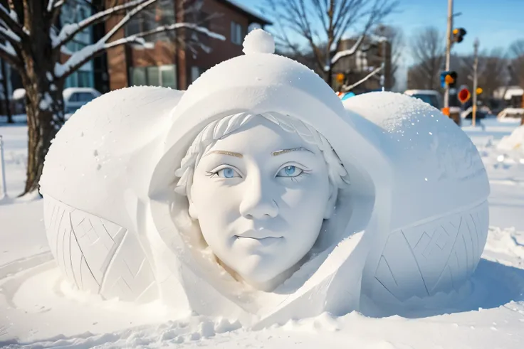 Snow sculptures: Intricate creations carved from snow, showcasing incredible artistic talent and creativity.