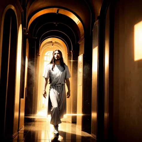 Jesus descending from heaven