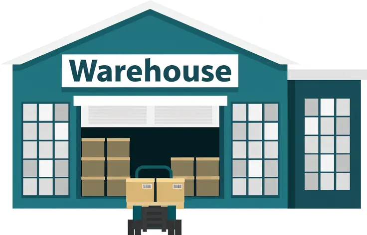 a cartoon of a warehouse with a cart full of boxes, warehouse, warehouses, in warehouse, william warehouse, [[empty warehouse]] background, in a warehouse, grey warehouse background, inside a warehouse, full pallet image, empty warehouse background, pallet...