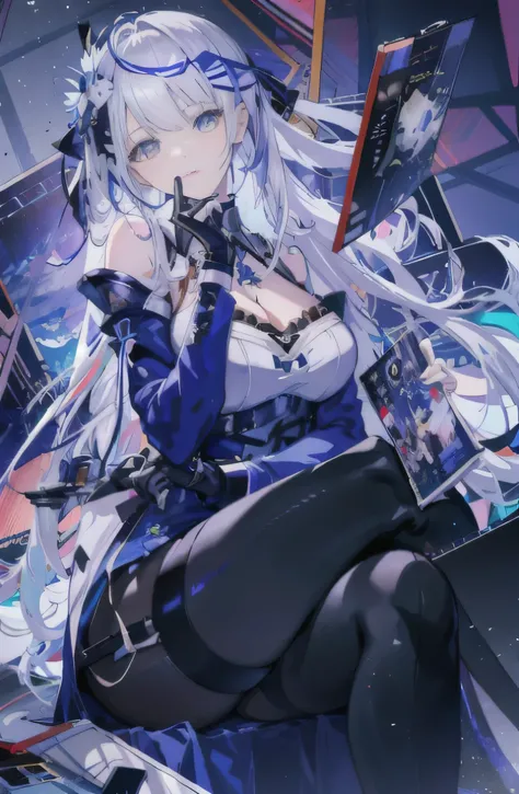 anime girl assise sur une table avec un livre et un couteau, meilleur fond d&#39;screen anime 4k konachan, des chevaliers, du jeu vidéo Azur Lane, Fond d&#39;screen&#39;8K animated art, style voie d&#39;azur, Fond d&#39;screen&#39;4K animated art, Fond d&#...