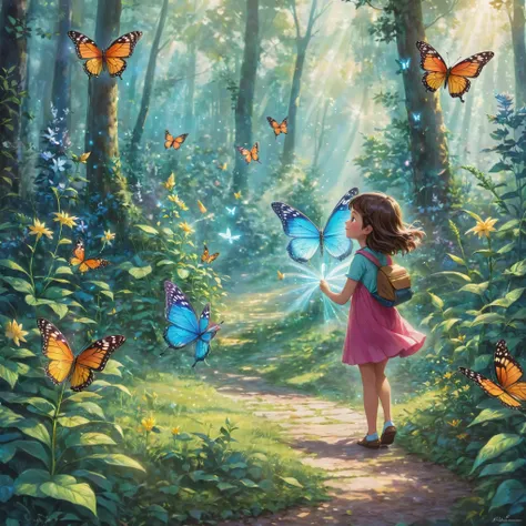 Éléonore thanked the butterfly for its help and headed home. She felt happier and more relaxed than ever. She knew she could always return to the magical clearing whenever she needed to. generate for kid