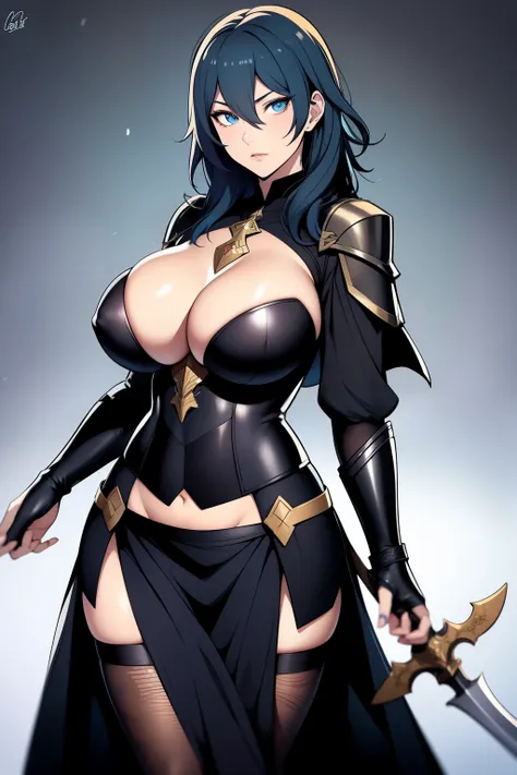 An anime-style artwork depicting Byleth from the game Fire Emblem: Three Houses.

Tags: Byleth, protagonist, anime, detailed eyes, detailed lips, blue hair, mercenary attire, sword-wielding, serious expression, intense gaze, glowing emblem on hand, dynamic...