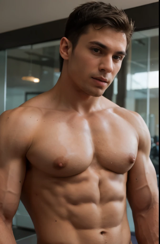 (big pecuscle), (big nipples), well-defined chest muscles, bulging biceps, sculpted physique, chiseled abs, impressive pectoral muscles, defined pecs, ripped upper body, strong muscular arms, powerful physique, eye-catching nipple size, impressive muscular...