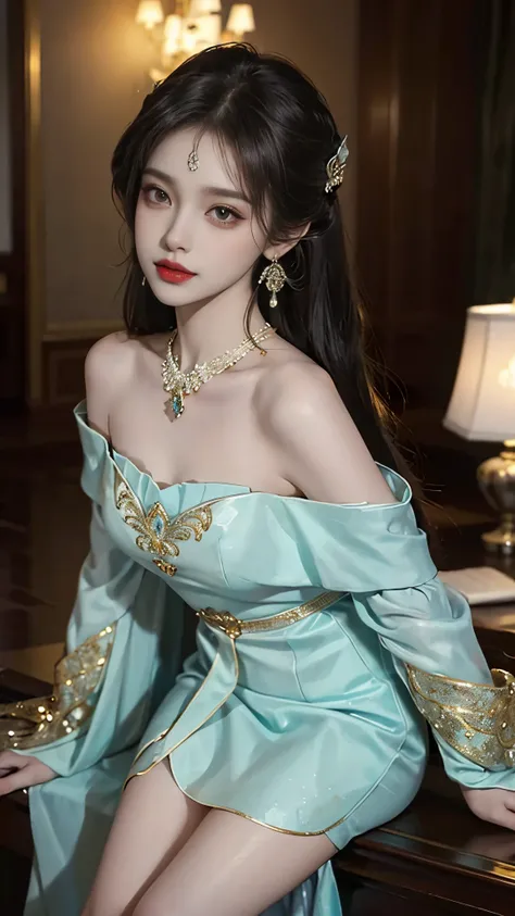 ((whole body)), ((from below)), Yushuxin,1 girl,alone, ((stand up, leaning on ledge)), ((lean forward)), ((The features are clear, clear face, clear face)), red lips, cosmetics, close-up, elegant姿势, seductive pose, Perfect Curve, Slim, Sexy, big breasts, s...