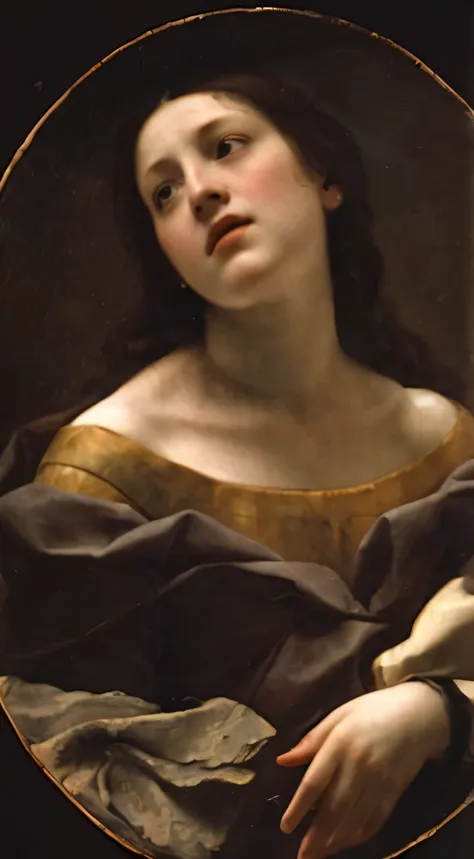 woman looking up, Renaissance art style
