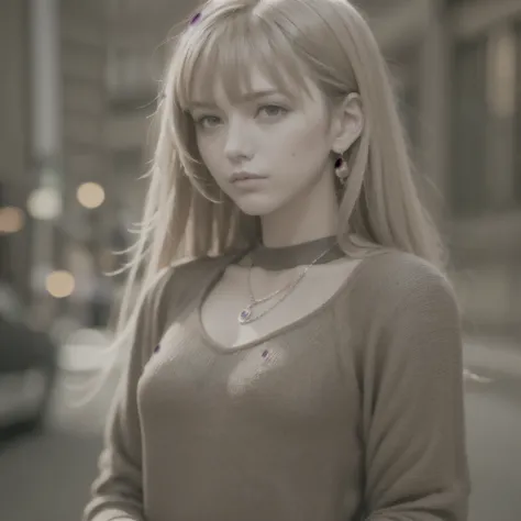 (8k,4k,highest quality,High resolution:1.1),(realistic, realistic: 1.1),close-up of european man,young girl,1 girl,alone,face,twin tails,bangs,short golden hair,necklace,earrings,lips,eye shadow, jewelry,(golden hair),(beautiful),(Are standing),(small hips...