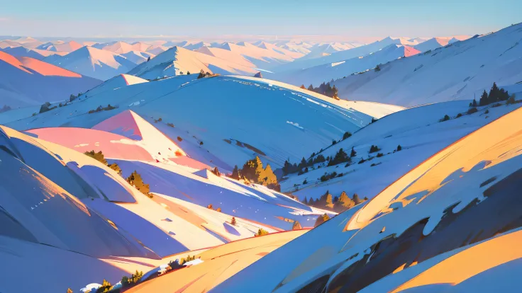 Cozy Minecraft, Sun Ray, Illustration, large-scale winter landscape