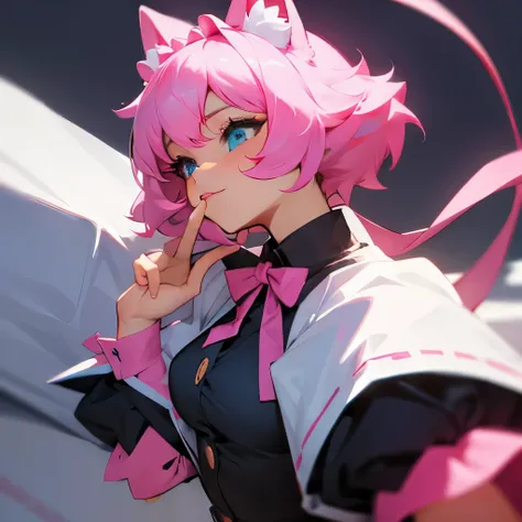 pink　Cat ear　girl　Maid