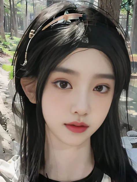 １girl、Kunoichis costume、in the forest、outside、Background of the Edo period、ninja headband、ninja mask、clear eyes、upper body close-up、clavicle show、