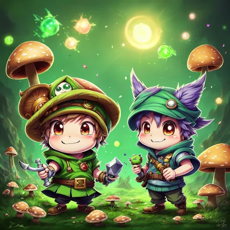 Teemo, the beloved champion from League of Legends, is depicted in this captivating illustration with an astounding level of detail. (Anime-style: 1.5), (Chibi: 1.2), (Detailed shading: 1.3), (Vibrant colors: 1.4), (Cartoonish features: 1.1),

This enchant...