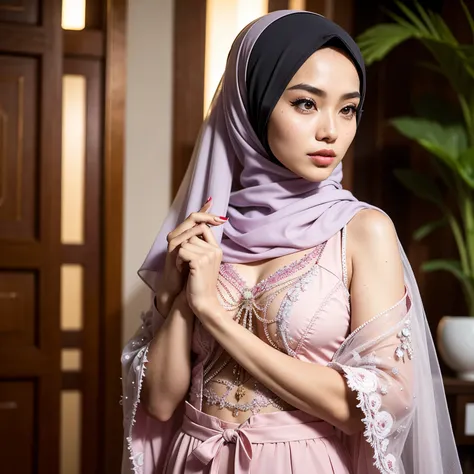 Artis Kao supassara Thanachart, a renowned model from Thailand, is gracefully using a hijab along with elegant clothes during the holy month of Ramadan with poise and tranquility. [
[Artis Kao supassara Thanachart, a famous Thai model, serenely dons a hija...