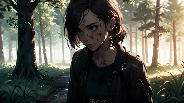 Hermione Granger + the last of us элли game (Hermione as Ellie)naked survives in the forest with Joel kills zombies, intestines, blood, fatigue, hope, rage, anger. post apocalypse.