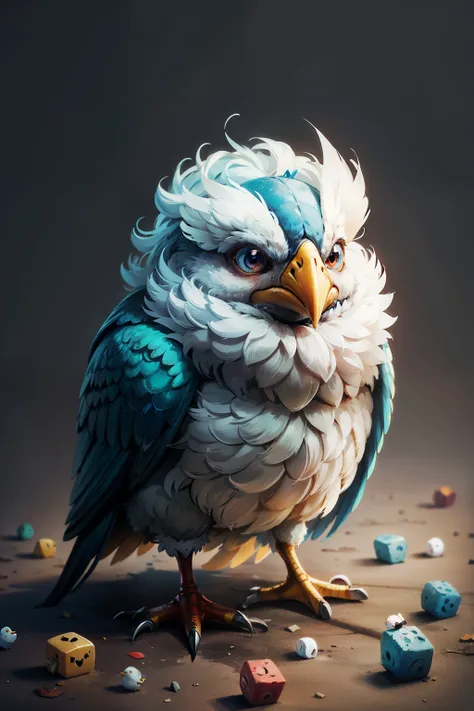 illustration cute animal deformed bird 