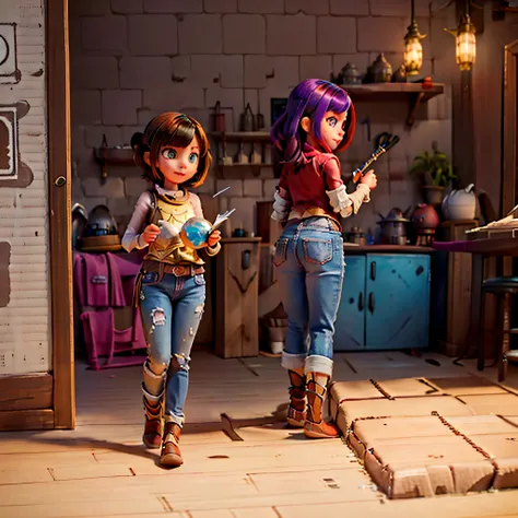 Native {Celestial hues Magic Circle, lofi, shiny aura, oil shine, cute, black girl in a crop top and baggy jeans, big pretty eyes, golden tribal markings,beautiful, epic perfect brights eyes, full lips, back fullbody shot,back view,face smile teeth howling...