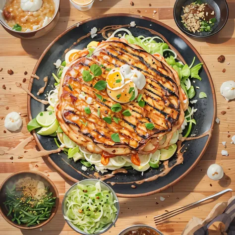 １On a plate１Okonomiyaki