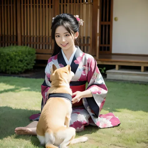 kimono　with dog