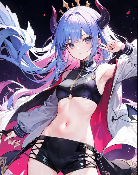 Two dimensions,girl,Demon King,belly button,Standing picture