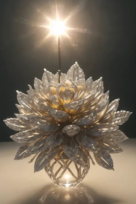 Realistic image of a bouquet of diamonds: ((obra-prima:1.5)), ((cinematic:1.5)), ((highest quality:1.5)), ((fotorrealista:1.5)), ((detalhado:1.5)), ((espumoso:1.5)), ((captura de imagen:1.5),

A stunning, hyper-realistic representation of a diamond flower ...