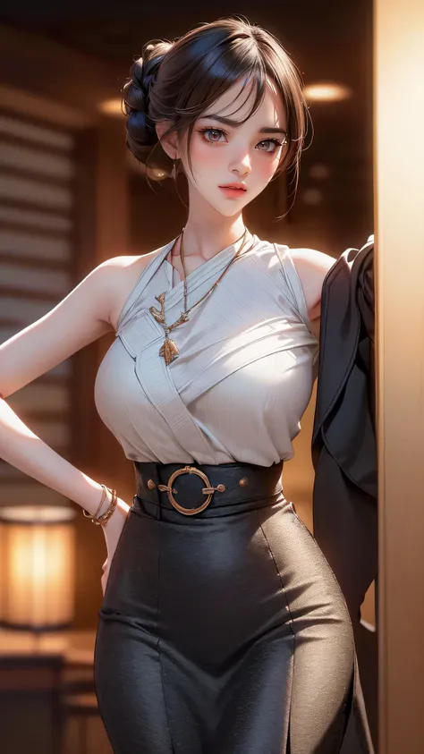 random office lady fashion,(thin type),(big breasts),(random sexy pose),(random hairstyle),(movie-like scene,best image quality,...