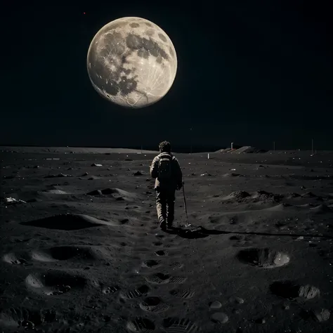 A lonely boy walking on the moon 