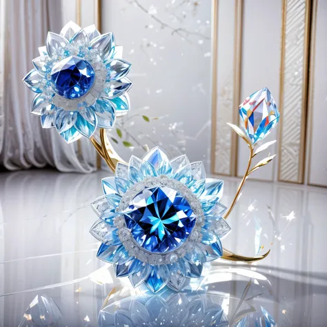 (masterpiece, best quality:1.2), crystal flower