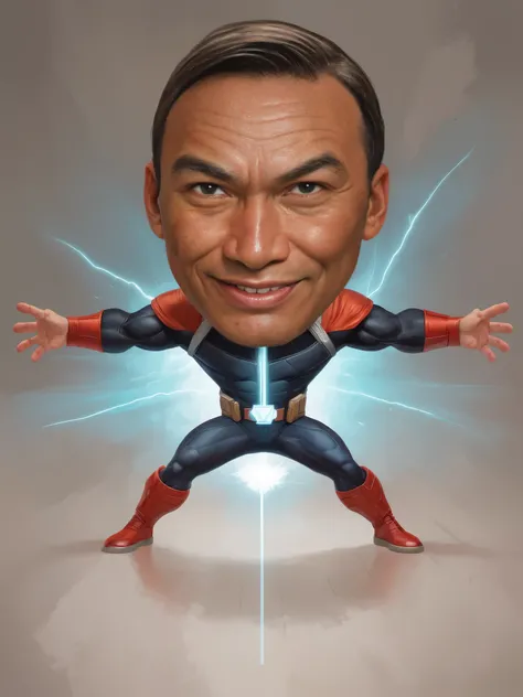 portrait of a man, wearing a nick fury costume, releasing her powers, superhero, caricature illustration, in cartoon style, caricature style, portrait, realistic cartoon, cartoon art, an Indonesian portrait, caricature, digital art cartoon, portrait , cart...