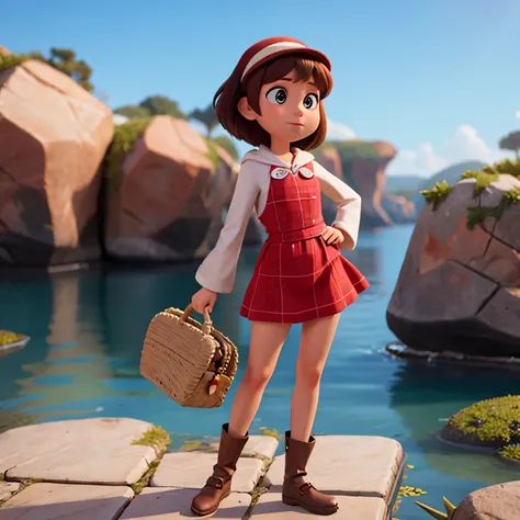 Uma  mulher branca estilo Disney Pixar, Alta qualidade, melhor qualidade.