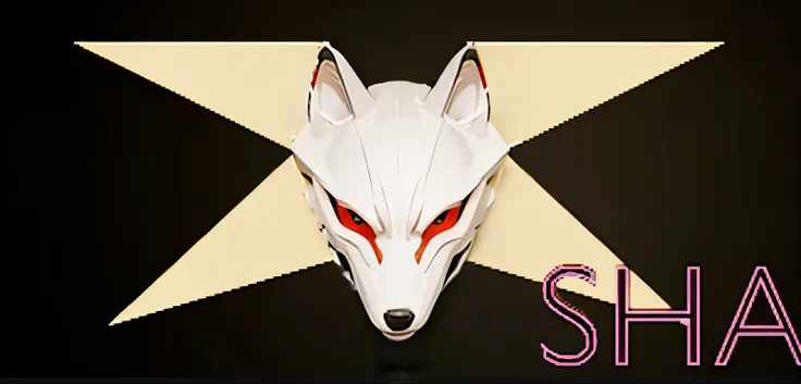 Masterpiece, (Best quality), ((best detailed)), depth of field, cyberpunk mask icon in the form of a fox